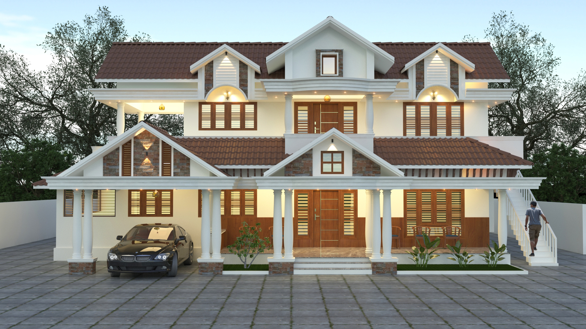 Projects Spacious new home design with traditional kerala architectural touch by Acs builders Palakkad