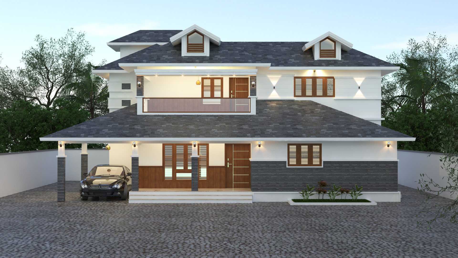 Projects Residential home design with stylish interiorand exterior design with premium finishes by Acs builders Palakkad