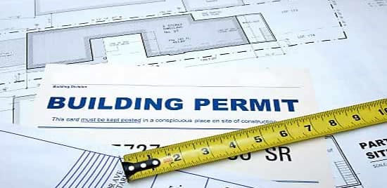 A paper of building permit